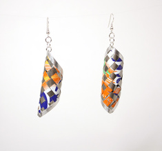 Round pair of earrings orange
