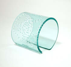 Armband Stitched, clear aqua 60 mm