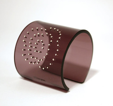 Armband Flower, silver dots bronze, 60 mm