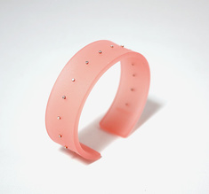 Armband Silver dots, blush pink, 20 mm