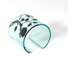 Armband Vildrosor, Clear Aqua, 60 mm