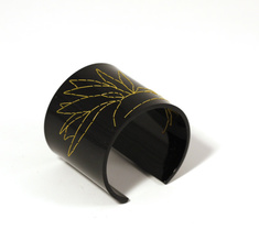 Armband Stitched, svart Strelitzia, 60 mm
