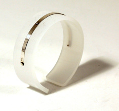 Armband Silver strip, matt vit 20 mm