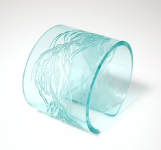 Armband Flame, clear aqua 50 mm