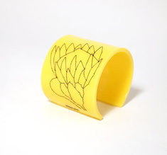 Armband Stitched, gul Protea, 60 mm