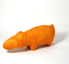 Hund, orange sisal